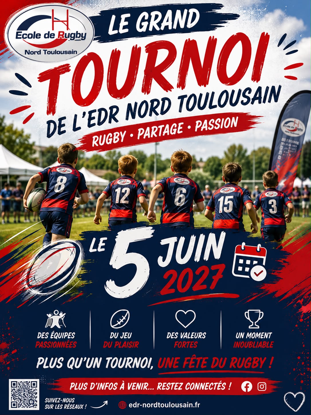 Affiche du tournoi 2027 de l’EDR Nord Toulousain